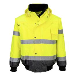Jachetă bomber 3 în 1 cu contrast hi-vis 