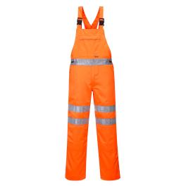 Pantaloni pieptar de serviciu hi-vis poli-bumbac