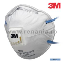 Semimasca de protectie respiratorie tip cupa cu supapa ffp2, 3m, art.1d43 (8822)